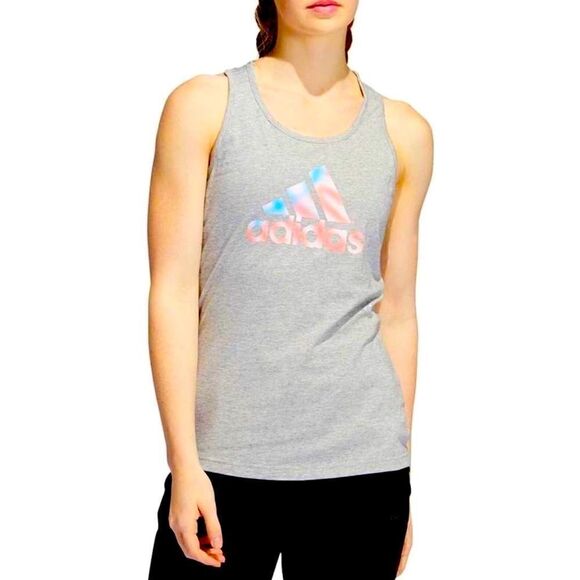 Adidas Womens Americana Graphic Tank Top, sleeveless shirt Gray - Picture 1 of 15